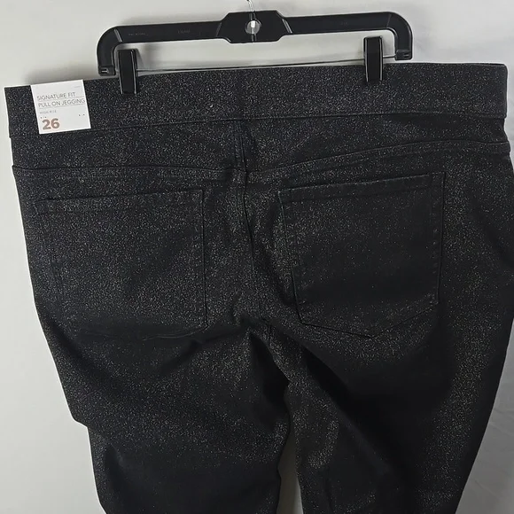 Lane Bryant Womens Glittery Black Pull On Pants Sz 26 NWT - Picture 5 of 9